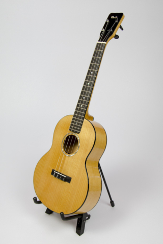 David Dart Cypress Baritone Ukulele, Style 2 (2015): Point Arena (CA) cypress top, sides, back & neck; ebony fingerboard, binding, bridge, & peghead overlay; abalone Dart logo, soundhole inlay, and fingerboard dots; sterling silver fingerboard side dots