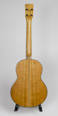 David Dart Cherry Baritone Ukulele, Style 2 (2015): Cherry top, sides, back & neck; ebony fingerboard, binding, bridge, & peghead overlay; abalone Dart logo, soundhole inlay, and fingerboard dots; sterling silver fingerboard side dots