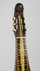 David Dart Hand-Carved & Inlaid "Lady Steel" peghead (mahogany, abalone, ebony, & boxwood), from a Bowlback Steel Guitar